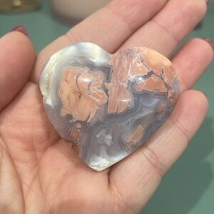 Pink Agate Crystal Heart